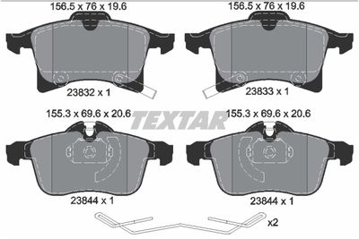 Bremžu uzliku kompl., Disku bremzes TEXTAR 2383204