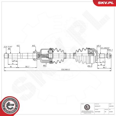 Piedziņas vārpsta ESEN SKV 40SKV330