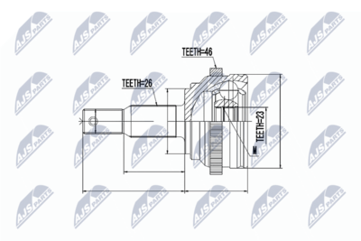 Шарнирный комплект, приводной вал NTY NPZ-CH-013