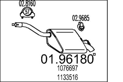 Глушитель выхлопных газов конечный MTS 01.96180