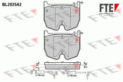 Bremžu uzliku kompl., Disku bremzes FTE 9010613