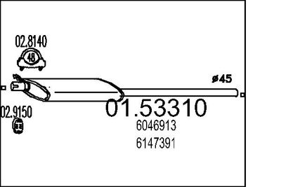 Средний глушитель выхлопных газов MTS 01.53310