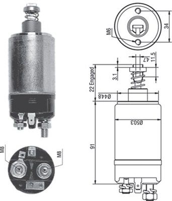 Ievilcējrelejs, Starteris MAGNETI MARELLI 940113050250