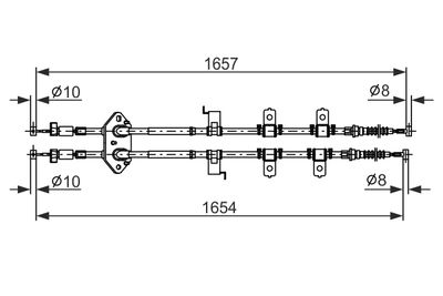 Тросик, cтояночный тормоз BOSCH 1 987 482 896