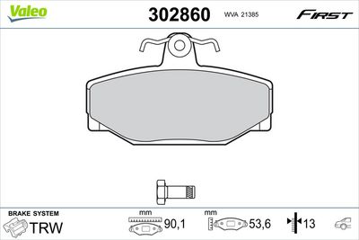 Bremžu uzliku kompl., Disku bremzes VALEO 302860