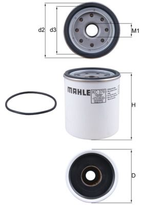 Degvielas filtrs MAHLE KC 376D