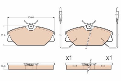 Комплект тормозных колодок, дисковый тормоз TRW GDB2012