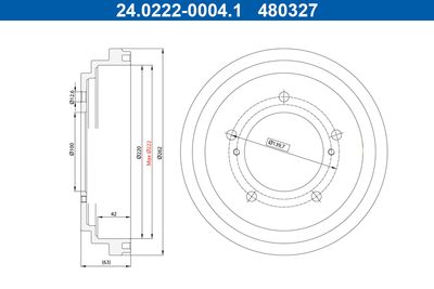 Тормозной барабан ATE 24.0222-0004.1