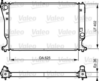 Радиатор, охлаждение двигателя VALEO 735572
