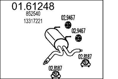 Глушитель выхлопных газов конечный MTS 01.61248