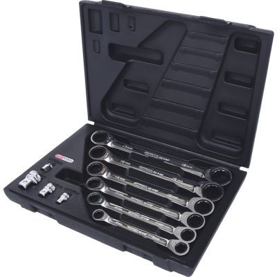 Divpusēju gredzenveida atslēgu komplekts ar sprūdmehānismu KS TOOLS 503.4560
