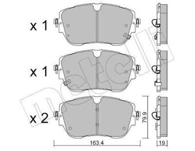 Комплект тормозных колодок, дисковый тормоз METELLI 22-1429-0