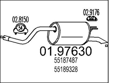 Глушитель выхлопных газов конечный MTS 01.97630