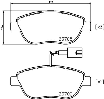 HELLA PAGID 8DB355018831 Bremžu uzliku kompl
