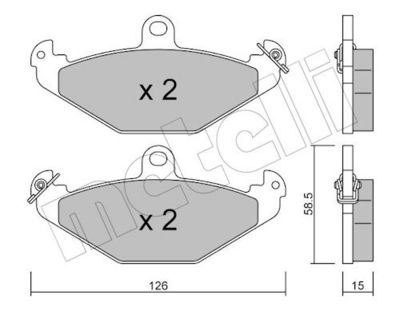 Комплект тормозных колодок, дисковый тормоз METELLI 22-0165-0
