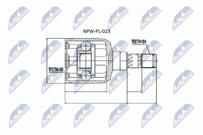 Шарнирный комплект, приводной вал NTY NPW-PL-023