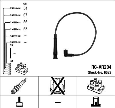Augstsprieguma vadu komplekts NGK 0523
