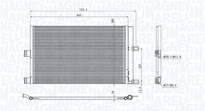 Конденсатор, кондиционер MAGNETI MARELLI 350203107600