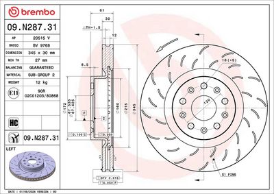 Bremžu diski BREMBO 09.N287.31