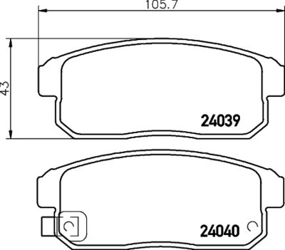 Bremžu uzliku kompl., Disku bremzes HELLA PAGID 8DB 355 010-891