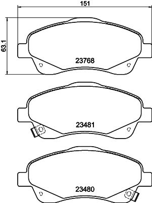 HELLA PAGID 8DB355017321 Bremžu uzliku kompl