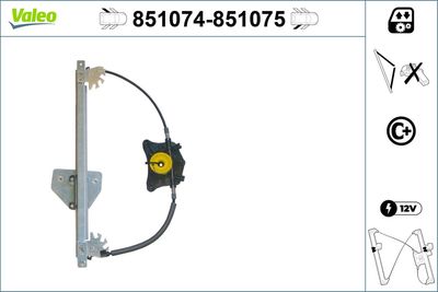 Stikla pacelšanas mehānisms VALEO 851074