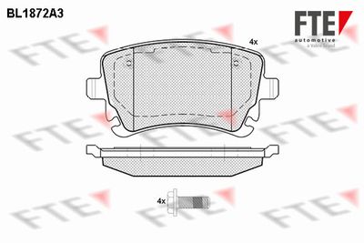 Комплект тормозных колодок, дисковый тормоз FTE BL1872A3