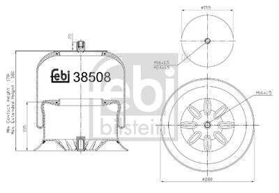 Pneimoatsperes spilvens, Pneimopiekare FEBI BILSTEIN 38508