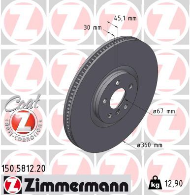 Тормозной диск ZIMMERMANN 150.5812.20