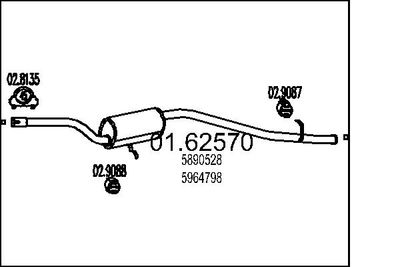 Глушитель выхлопных газов конечный MTS 01.62570