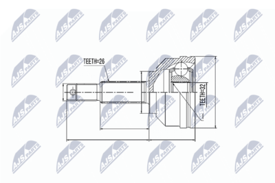 Шарнирный комплект, приводной вал NTY NPZ-CH-005