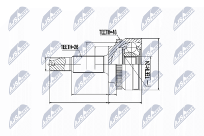 Шарнирный комплект, приводной вал NTY NPZ-TY-088