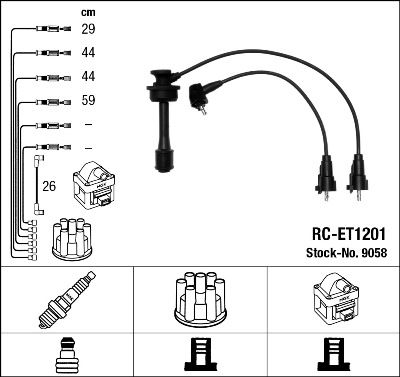 Augstsprieguma vadu komplekts NGK 9058