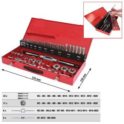Vītņgriešanas instrumentu komplekts KS TOOLS 331.0754