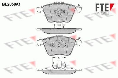 Bremžu uzliku kompl., Disku bremzes FTE BL2050A1
