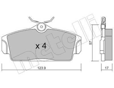 Bremžu uzliku kompl., Disku bremzes METELLI 22-0305-0