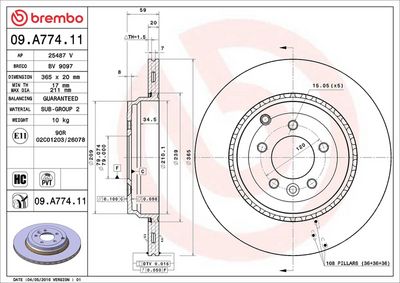 Тормозной диск BREMBO 09.A774.11