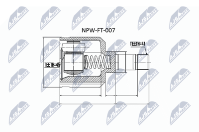 Šarnīru komplekts, Piedziņas vārpsta NTY NPW-FT-007