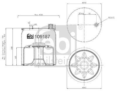 Pneimoatsperes spilvens, Pneimopiekare FEBI BILSTEIN 109187