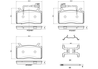 Bremžu uzliku kompl., Disku bremzes BREMBO P 23 185X