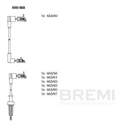 Комплект проводов зажигания BREMI 600/488