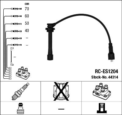 Augstsprieguma vadu komplekts NGK 44314