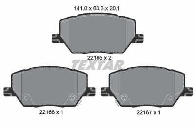 Комплект тормозных колодок, дисковый тормоз TEXTAR 2216501