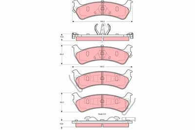 Bremžu uzliku kompl., Disku bremzes TRW GDB4094