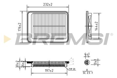 Воздушный фильтр BREMSI FA1040
