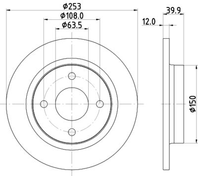 Bremžu diski HELLA PAGID 8DD 355 126-611