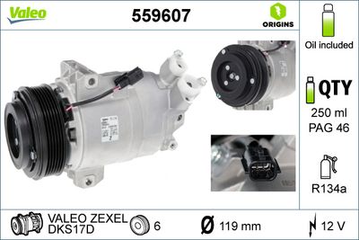 Компрессор, кондиционер VALEO 559607