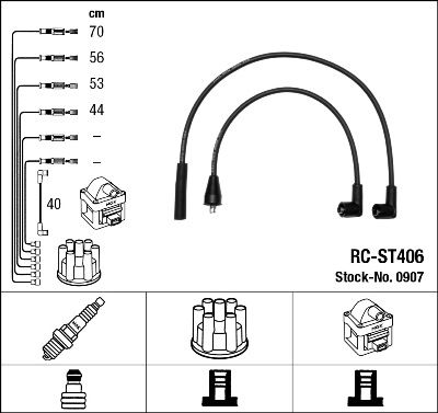 Augstsprieguma vadu komplekts NGK 0907