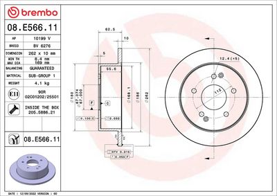 Bremžu diski BREMBO 08.E566.11