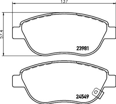 Bremžu uzliku kompl., Disku bremzes HELLA PAGID 8DB 355 013-371